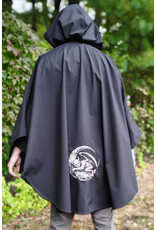 Cloakmakers.com 6170-Washable Lightweight Black Raincloak w/ Dual Gargoyle Embroidery & Interior Pockets