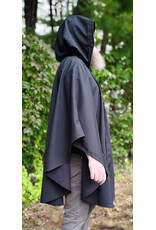 Cloakmakers.com 6170-Washable Lightweight Black Raincloak w/ Dual Gargoyle Embroidery & Interior Pockets