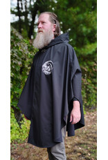 Cloakmakers.com 6170-Washable Lightweight Black Raincloak w/ Dual Gargoyle Embroidery & Interior Pockets