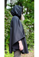 Cloakmakers.com 6173-Washable Lightweight Black Raincloak w/ White Unicorn Embroidery