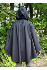 Cloakmakers.com 6173-Washable Lightweight Black Raincloak w/ White Unicorn Embroidery