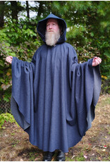 Cloakmakers.com 6174-Heathered Blue Wool Cloak w/ Silver Tone Clasp