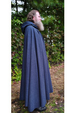 Cloakmakers.com 6174-Heathered Blue Wool Cloak w/ Silver Tone Clasp