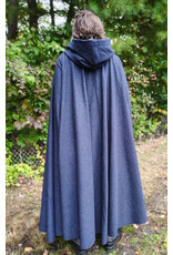 Cloakmakers.com 6174-Heathered Blue Wool Cloak w/ Silver Tone Clasp