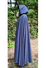 Cloakmakers.com 6174-Heathered Blue Wool Cloak w/ Silver Tone Clasp