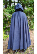 Cloakmakers.com 6174-Heathered Blue Wool Cloak w/ Silver Tone Clasp