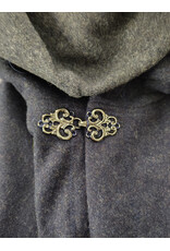Cloakmakers.com 6174-Heathered Blue Wool Cloak w/ Silver Tone Clasp