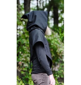 Cloakmakers.com H597-Washable Black Wool Viking Hood w/ Pointy Hood