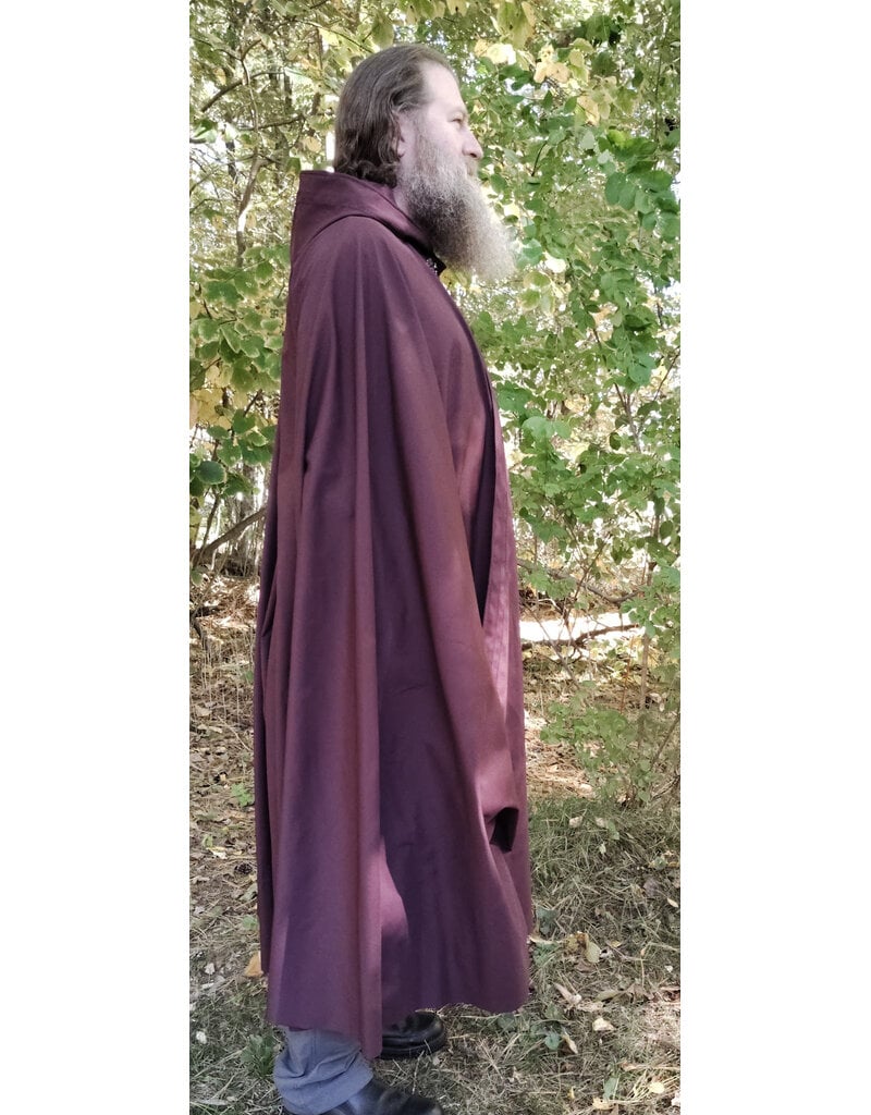 Cloakmakers.com 6178-Washable Red Plum Raincloak w/ Silver Tone Clasp