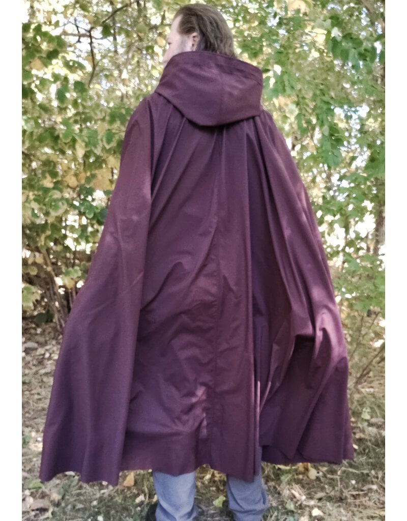 Cloakmakers.com 6178-Washable Red Plum Raincloak w/ Silver Tone Clasp