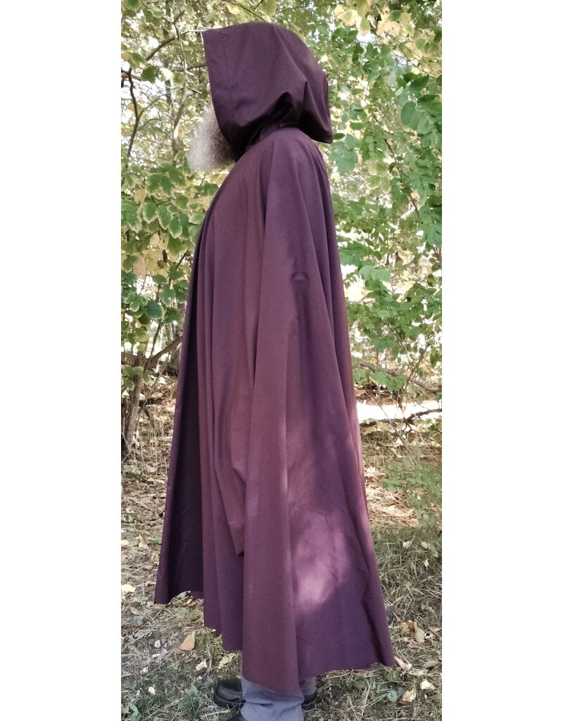 Cloakmakers.com 6178-Washable Red Plum Raincloak w/ Silver Tone Clasp