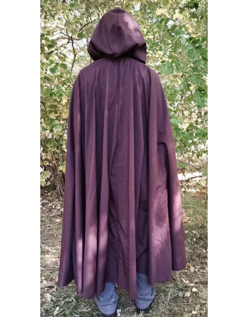 Cloakmakers.com 6178-Washable Red Plum Raincloak w/ Silver Tone Clasp