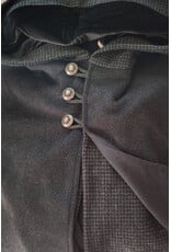 Cloakmakers.com 6179-Washable Black & Grey Plaid Mantle Cloak w/ Black Velvet Hood Lining & Pockets
