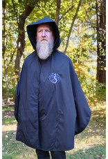 Cloakmakers.com 6182-Washable Lightweight Black Raincloak w/ Dual Purple Dragon Embroidery
