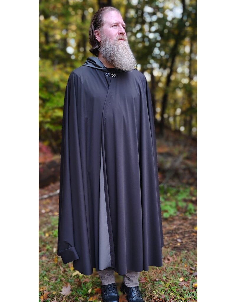 Cloakmakers.com 6185-Washable Black Raincloak w/ Silver Tone clasp