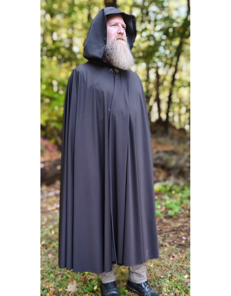 Cloakmakers.com 6185-Washable Black Raincloak w/ Silver Tone clasp