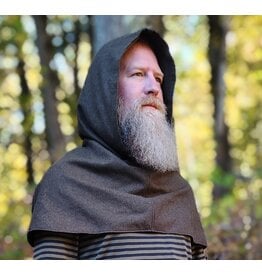 Cloakmakers.com H599-Washable Green Wool Blend Ranger Hooded Cowl