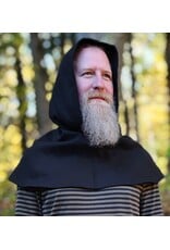 Cloakmakers.com H600-Black Woven Wool Blend Hooded Cowl
