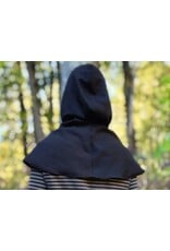 Cloakmakers.com H600-Black Woven Wool Blend Hooded Cowl