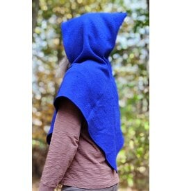 Cloakmakers.com H601-Washable Blue Woven Wool Viking Hood w/ Pointy Hood