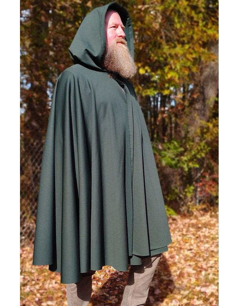 Cloakmakers.com 6188-Washable Green Hard Face Fleece Cloak w/ Rain Resistance