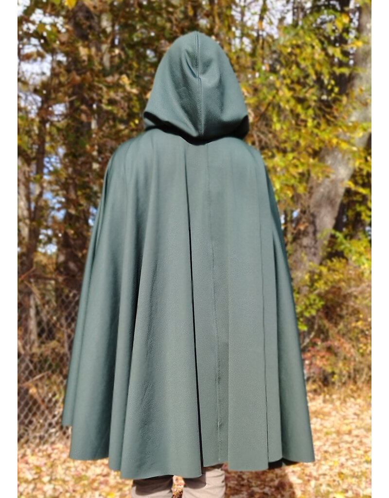 Cloakmakers.com 6188-Washable Green Hard Face Fleece Cloak w/ Rain Resistance