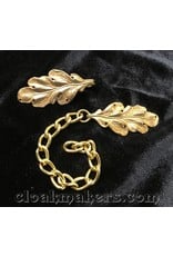 Cloakmakers.com Oak Leaf - Simple with Chain - Jewelers Bronze