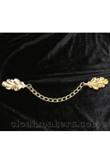 Cloakmakers.com Oak Leaf - Simple with Chain - Jewelers Bronze