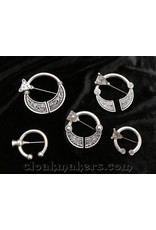 Cloakmakers.com Pewter Squared End Celtic Penannular Brooch, Large