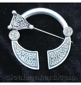 Cloak and Dagger Creations Pewter Squared End Celtic Penannular Brooch, Large