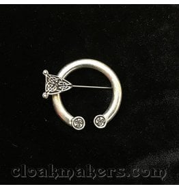 Cloakmakers.com Pewter Round End Celtic Knot Penannular Brooch, Small