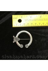 Cloakmakers.com Pewter Round End Celtic Knot Penannular Brooch, Small