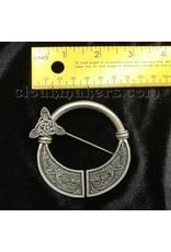 Cloakmakers.com Celtic Hounds Pewter Penannular Brooch, Large