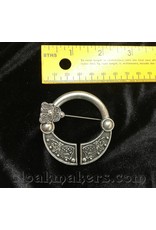 Cloakmakers.com Pewter Celtic Eagles with Triquetra Pin Penannular Brooch, Medium