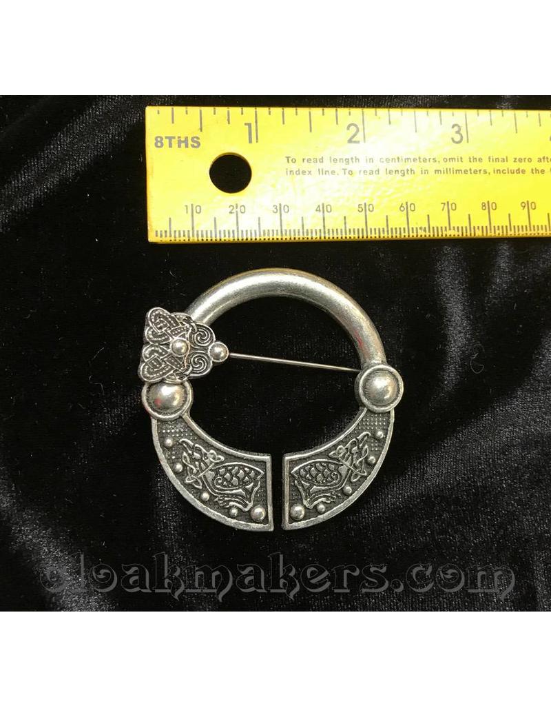 Cloakmakers.com Pewter Celtic Eagles with Triquetra Pin Penannular Brooch, Medium