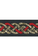 Cloakmakers.com Celtic Knot Trim, Red/Gold on Black - DISCONTINUED