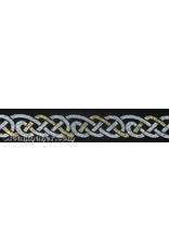 Cloakmakers.com Celtic Knot Trim, Silver/Gold on Black - DISCONTINUED