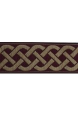 Cloakmakers.com 3 Strand Celtic Braid Trim, Tan on Burgundy - Medium