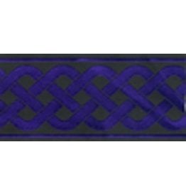 Cloakmakers.com 3 Strand Celtic Braid Trim, Purple on Black - Wide