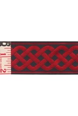 Cloakmakers.com 3 Strand Celtic Braid Trim, Red on Black - Wide