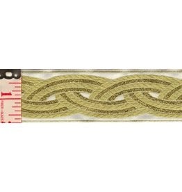 Cloak and Dagger Creations Braid Trim, Gold on White - Large