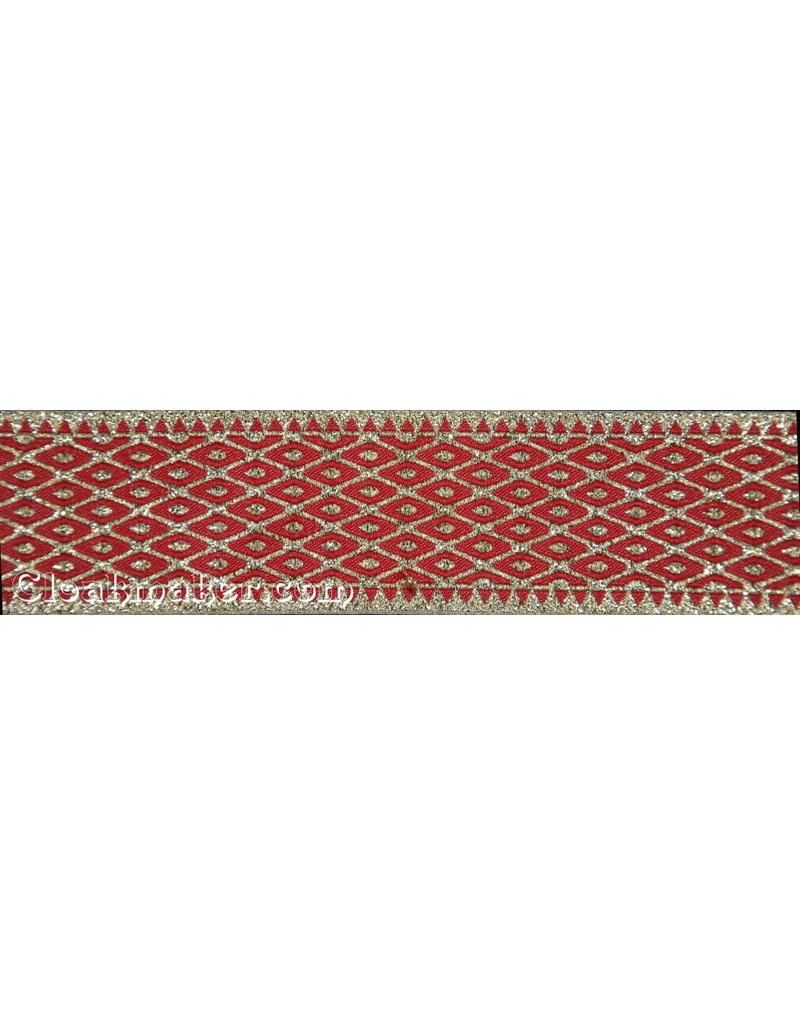 Cloak and Dagger Creations Diamonds and Dots Trim, Gold on Red