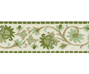 Elizabethan Floral Trim, Gold/Green - Cloak & Dagger Creations