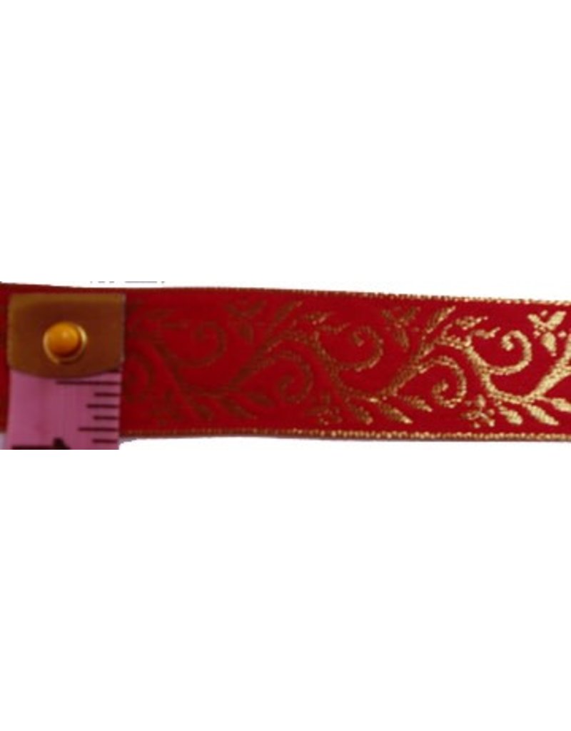 Cloakmakers.com Formal Vine Trim, Gold on Red