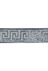 Cloakmakers.com Greek Key Trim, Silver/White - Narrow