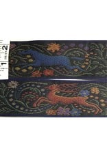 Cloakmakers.com Tapestry Hunt Trim Black with Red Stag and Blue Horse