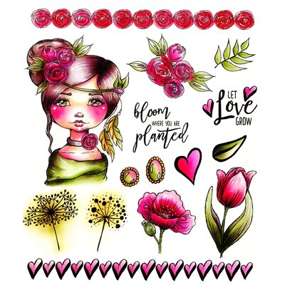 LDRS Let Love Grow Cre8tive Cre8tions Rubber Stamp LDRS Let Love Grow Cre8tive Cre8tions Rubber Stamp
