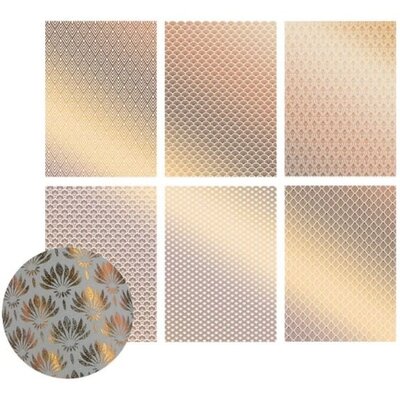 Ultimate Crafts Foiled Vellum A4 12/Pkg-The Ritz W/Bronze, 6 Designs/2 Each Ultimate Crafts Foiled Vellum A4 12/Pkg-The Ritz W/Bronze, 6 Designs/2 Each
