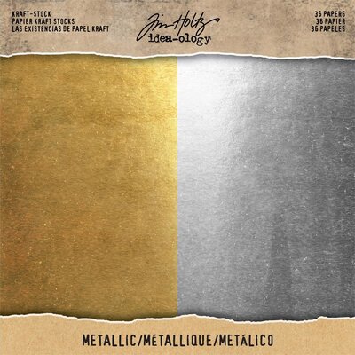 Advantus (Tim Holtz) Tim Holtz Idea-Ology - Paper Stash Kraft Metallic Paper Pad 8X8 (metallic gold/silver) Advantus (Tim Holtz) Tim Holtz Idea-Ology - Paper Stash Kraft Metallic Paper Pad 8X8 (metallic gold/silver)