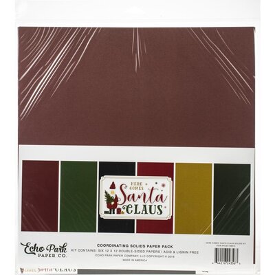 Echo Park Paper Solid Cardstock 12X12 (here comes santa claus) Echo Park Paper Solid Cardstock 12X12 (here comes santa claus)